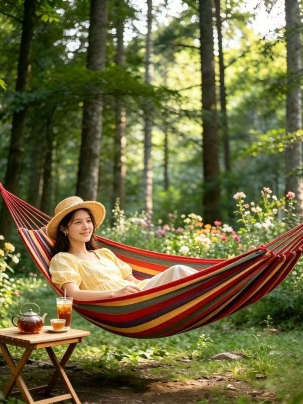 Portable Outdoor Double-person Hammock Garden Home Travel Camping Swing